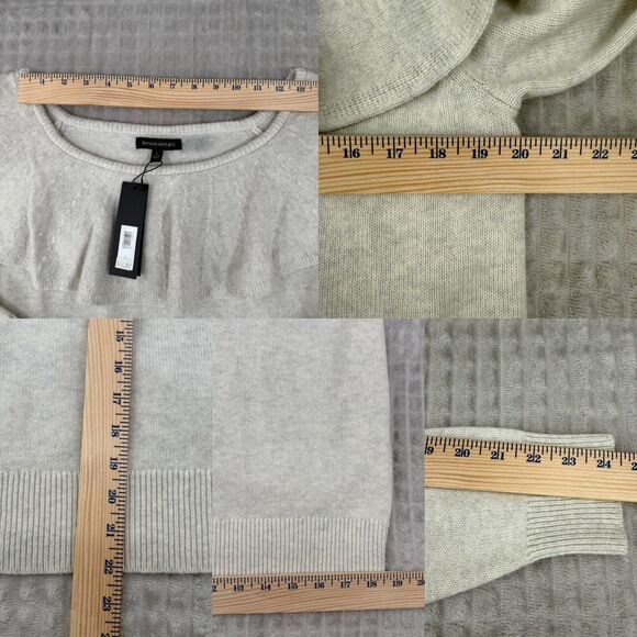 New Banana Republic Women's Off Shoulders Sweater Beige Large Wool Cashmere READ - Picture 5 of 7
